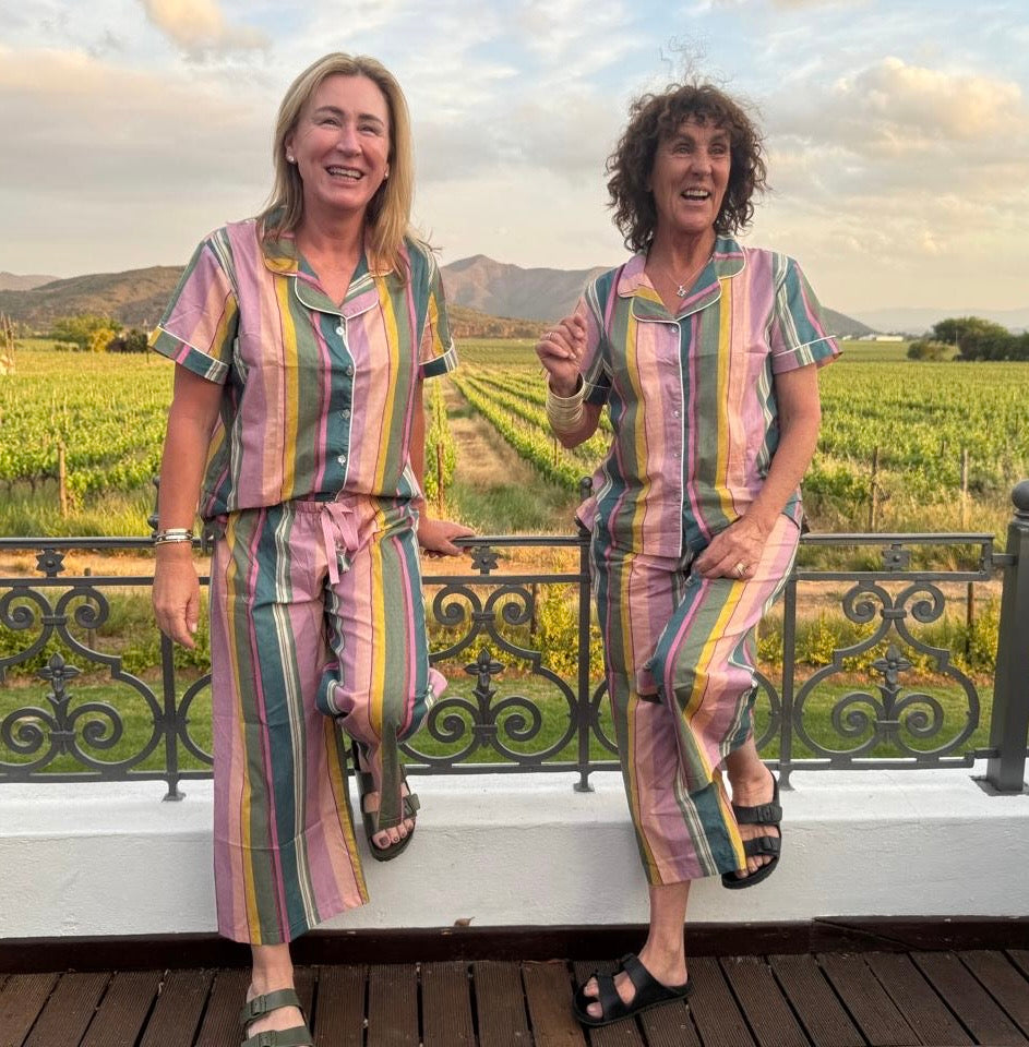 Cropped pants set - Funky stripe Pj set