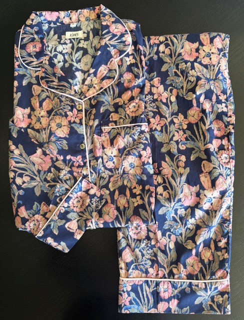 Autumn floral set Navy with pink
