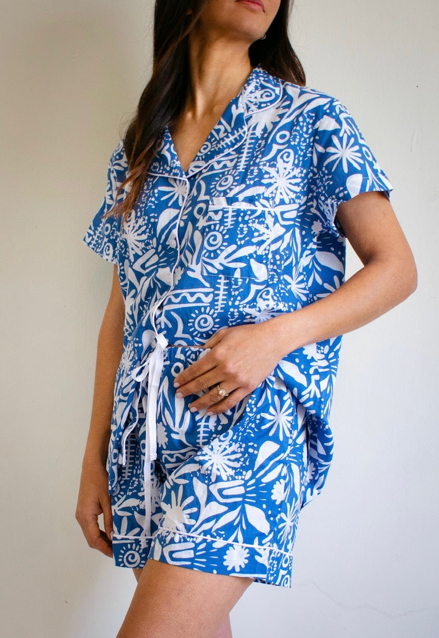 Blue Greek Island print