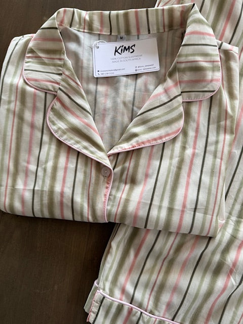 Striped short sleeve top and long pants
