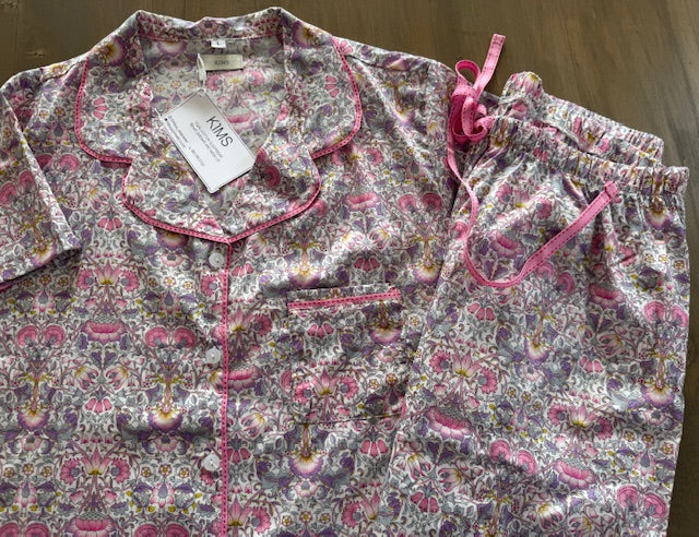 Cropped pants with short sleeve top Pink Garden