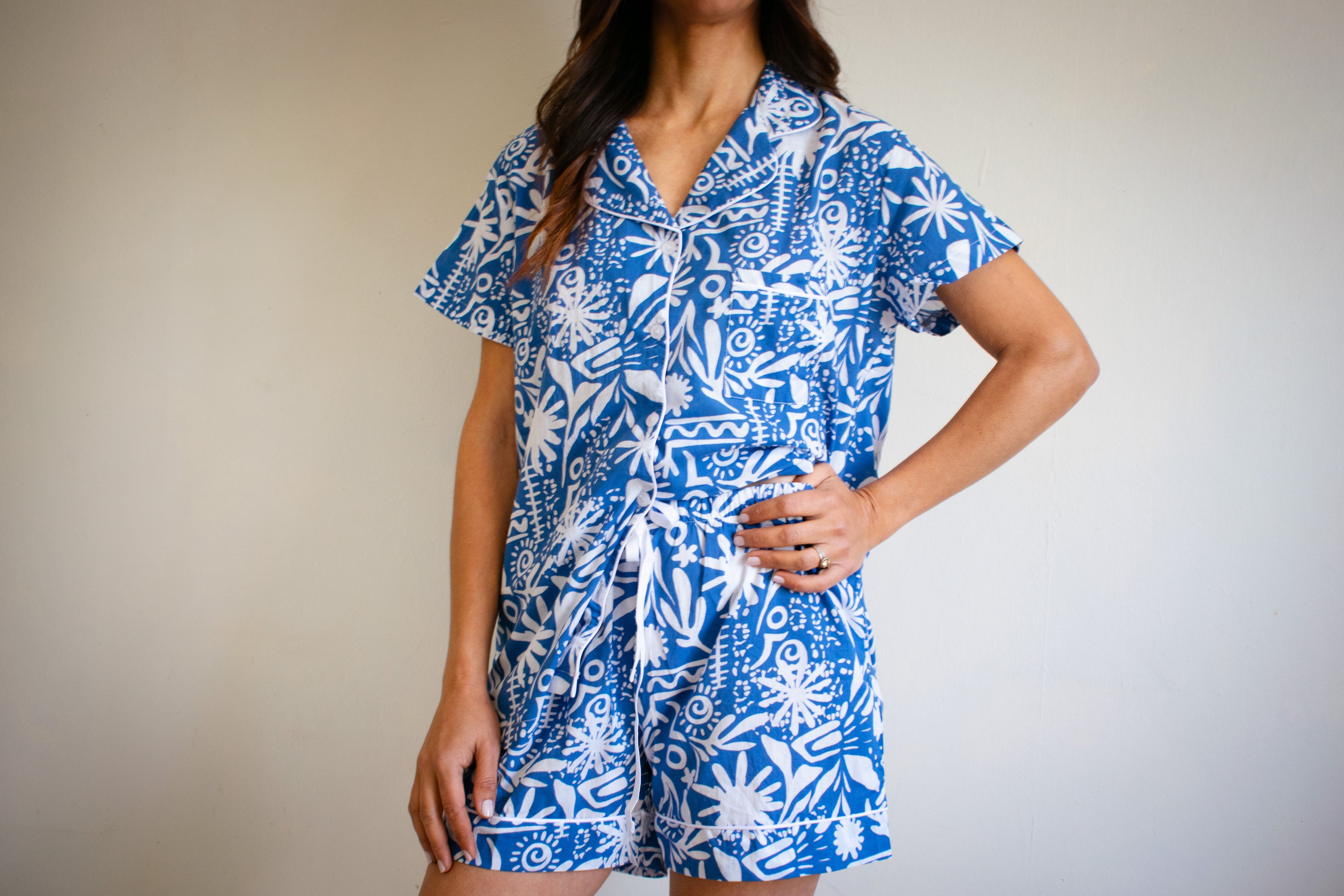 Blue Greek Island print
