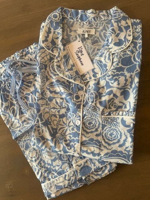 Blue gatsby shorts set