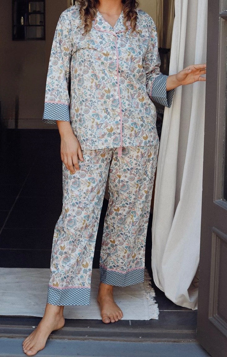 Pastel floral  cropped set