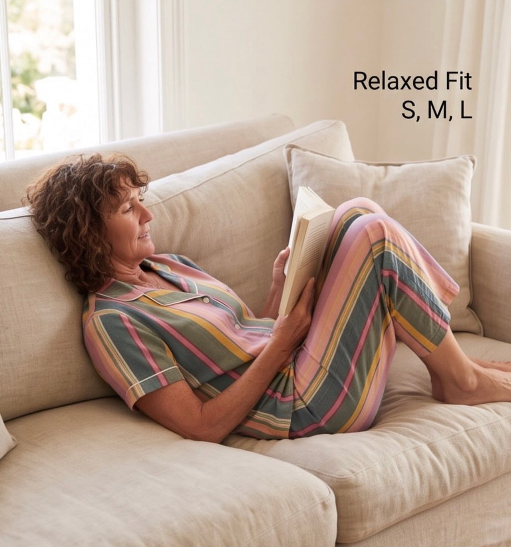 Cropped pants set - Funky stripe Pj set